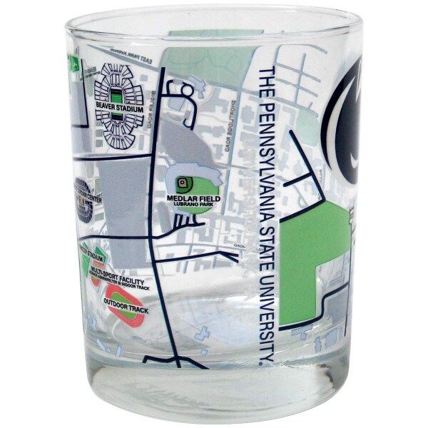 rocks glass with Penn State University campus map view 4